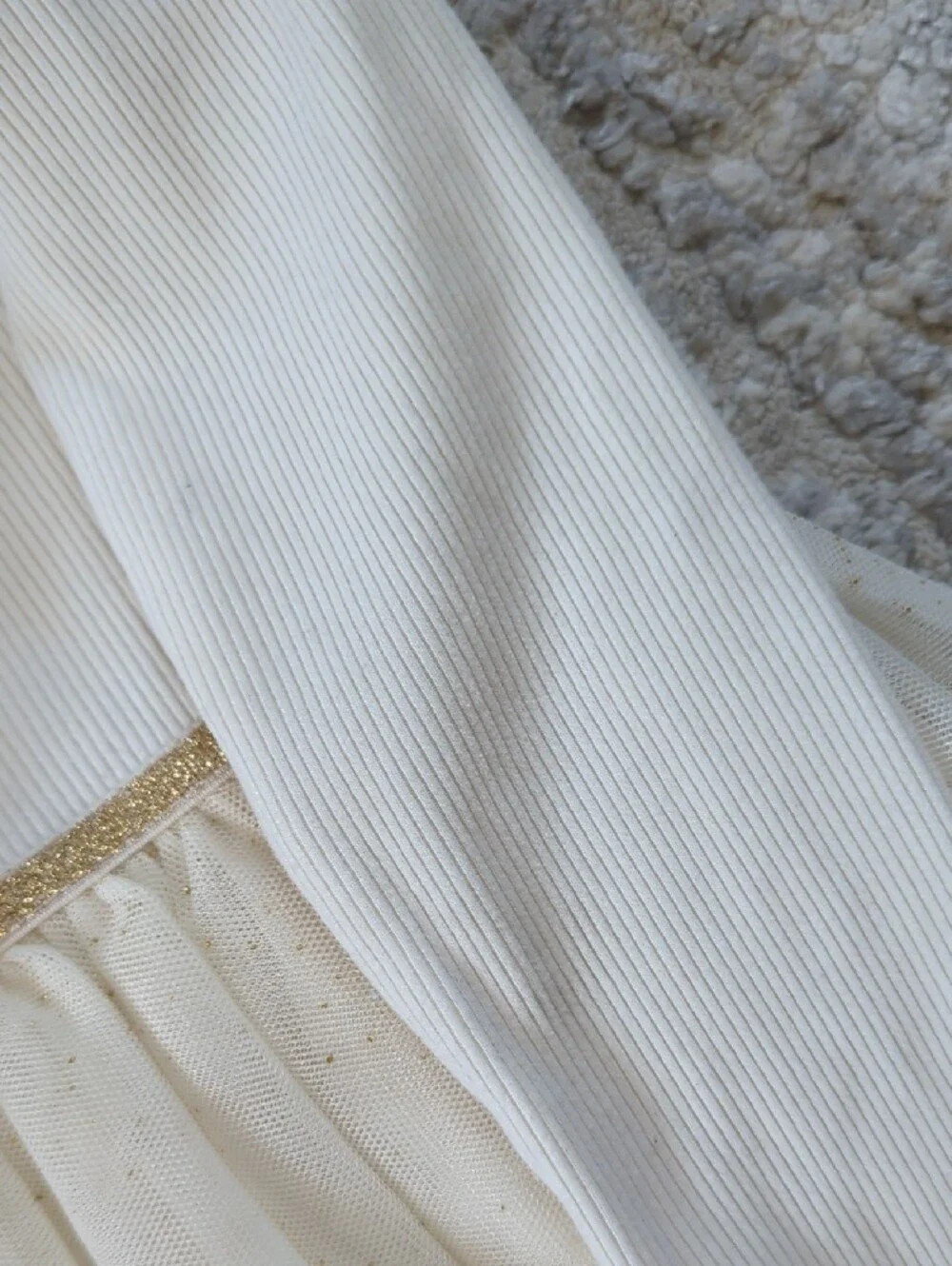 The Children's Place Cream Long-Sleeve Tulle Party Dress Size 3T
